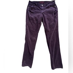 ELLE women’s 14 corduroy purple paisley pants